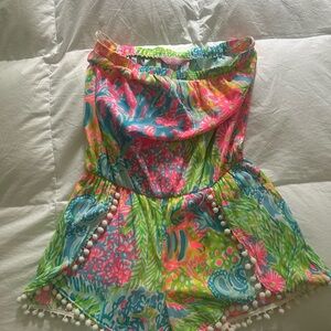 Lilly Pulitzer Pink and Green Tropical Jumpsuit